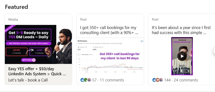 LinkedIn Featured Section